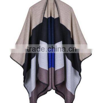 Latest fashion stripe 2 colorways ladies pashimina shawl