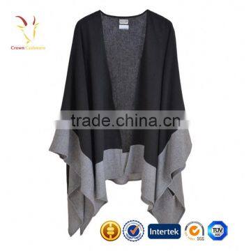 Color Block Knitted Wool Ponchos,Women Wraps Ponchos photo-3
