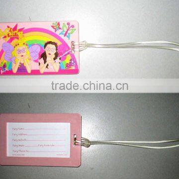 3D PVC plastic travel tag luggage tag