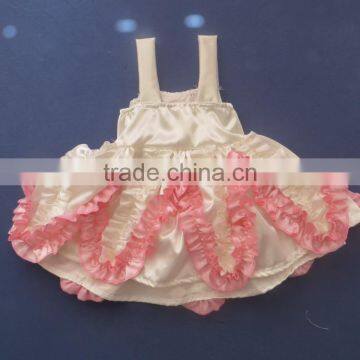 QL-78 party wear condole belt ruffle kids party dress fashion 2016