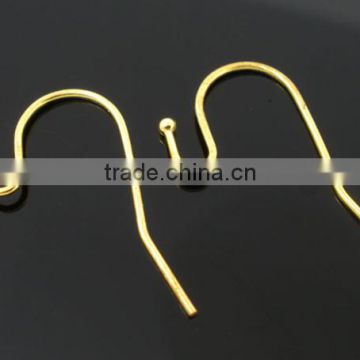 100 Pairs Gold Plated Ear Wire Hooks Earring Findings 21x12mm