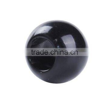 CCB Plastic European Style Beads Round Black