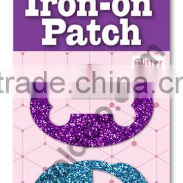 mini Glitter Iron on PU patches patches for clothing kids iron patches