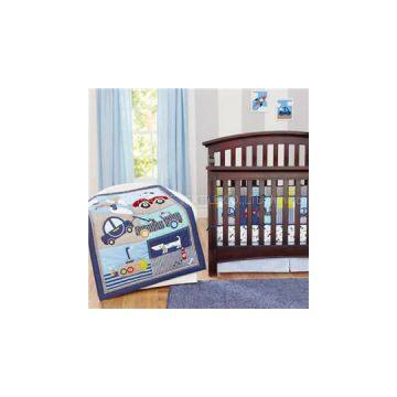 Blue Motorvehicle Dog Design Boys Crib Bedding Set From Professional Manufacturer