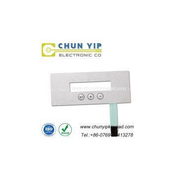3 button keypad membrane switch with small window display