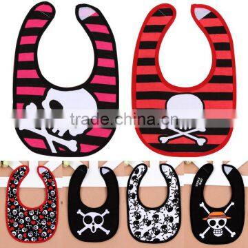 Cotton Fabric With Peva Backing Alternative Skull Crossbones Baby Bib photo-6