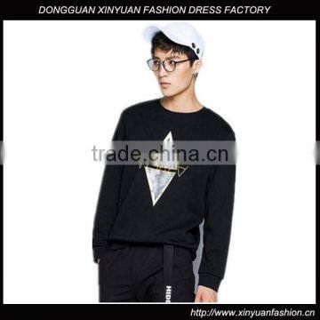 New Latest Men's Fashion Cotton Fleece Sweatshirt Hoodies,Wholesale Casual Crewneck Printed Pullover Sweatshirts