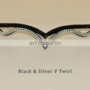 horse browband v shape fancy bling