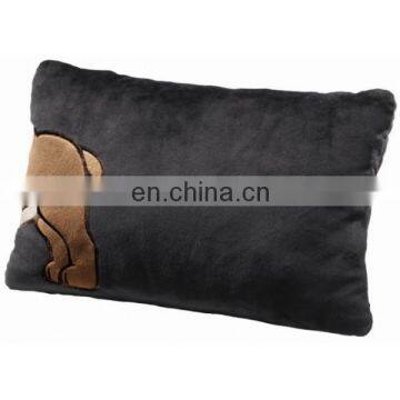 A pair of Bulldog Plush Cushion Black color cushion