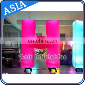 Colorful Inflatable Letters / Giant Inflatable Led Light Up Numbers For Deocration / Inflatable Letters Model For Wedding