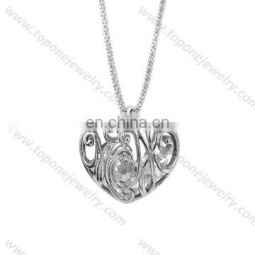 2017 fashionable CZ stone stainless steel pendant heart shaped locket pendant