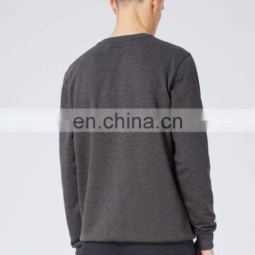 Wholesale Solid Color Crewneck 100% Cotton Mens Distressed Sweatshirt