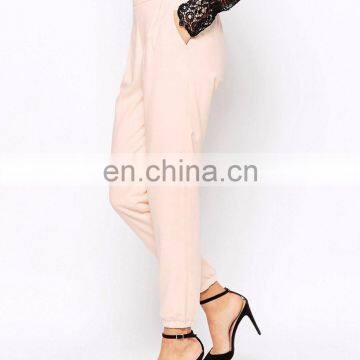 most fashion jogger pants with side cuff zips women 100% Polyester dot track pants fit