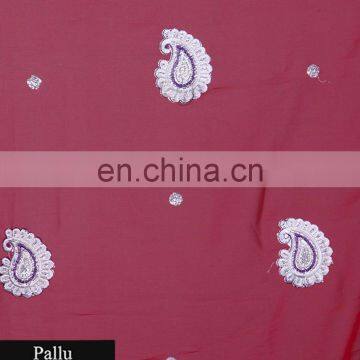 Designer Fancy Embrided Resham Work Georgette Red Saree Sari photo-4
