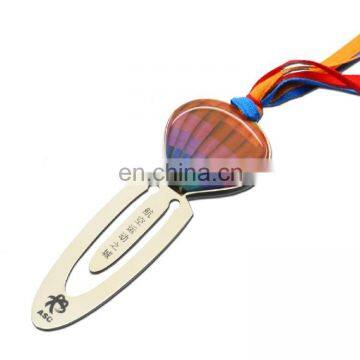 Glue Sticker Color Ribbons Tassel Brief Paragraph Metal Customized Gift Promotional Bookmark photo-5