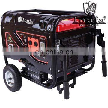 Powerful Electric Start 100% Copper 6000W/6.0kVA/6.0kW Silent Gasoline Generator with Handles and Wheels