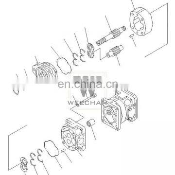 Gear Pump Filling Machine Loader WA480-5-W Pilot Oil Gear Pump 705-51-30590 Hydraulic Oil Double Pump