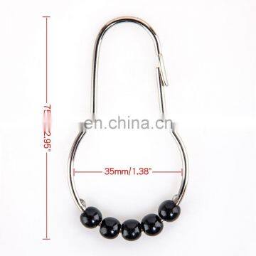 Amazer Shower Curtain Hooks Rings, Stainless Steel Shower Curtain Rings and Hooks-Set of 12-Black photo-4