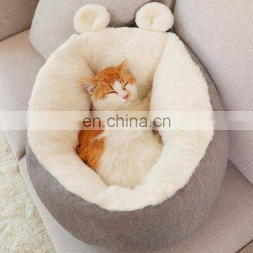 Warming Cat Bed Soft Round Pet Bed Cat Cave For Small Animals With Ant -Slip Bottom photo-2