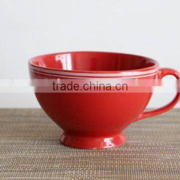 2016 high quality ceramic bowl with handle,soup mug