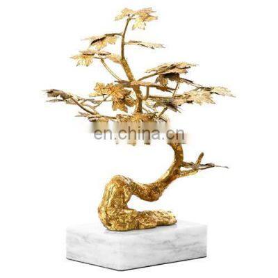 luxury gold plated tree sculpture