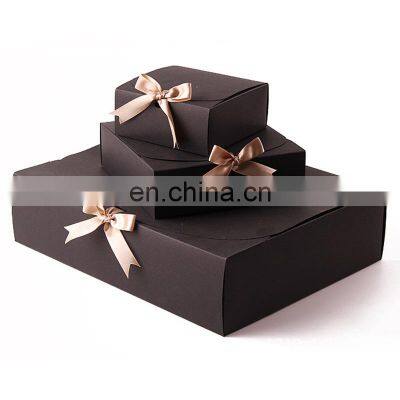 Cheap Price Ribbon Close 3 Piece Corrugated Origami Fold up Shipping Gift Packaging Box