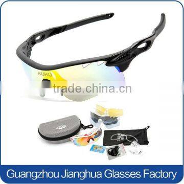 Guangzhou manufacturer UV400 5 lens cycling riding interchangeable sport glasses