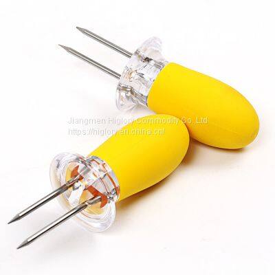 Creative Corn Barbecue Fork Stainless Steel Corn Needle for Kitchen Fruit Fork Garden BBQ TOOL