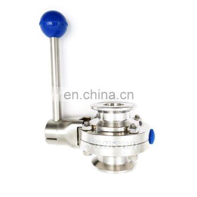 Stainless Steel ISO DIN SMS Standard Clamp Manual Sanitary Butterfly Valve