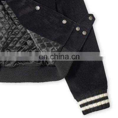 100% Polyester Satin Varsity Bomber Baseball Winter Jacket Woodland Men Jacket photo-4