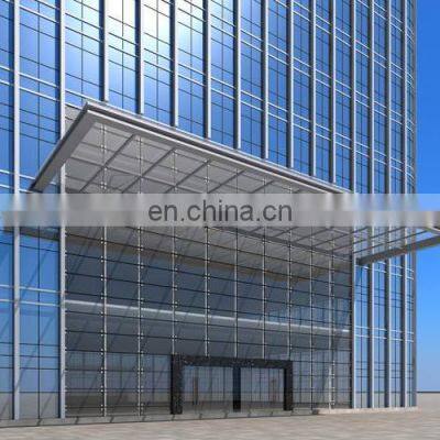 Commercial high rise building aluminum curtain wall system with tempered glass