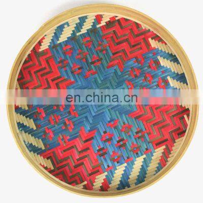 Best Seller Flat Bamboo Serving Tray Basket High Quality Coffee Tray For Fruit Basket Wholesale Multifunction photo-2