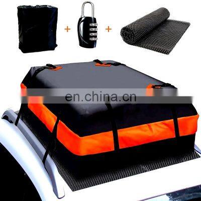 21 Cubic Feet TAK Waterproof Soft Pvc Canvas Rooftop Cargo Storage Carrying Bag Car Rack Roof Top Cargo Bag