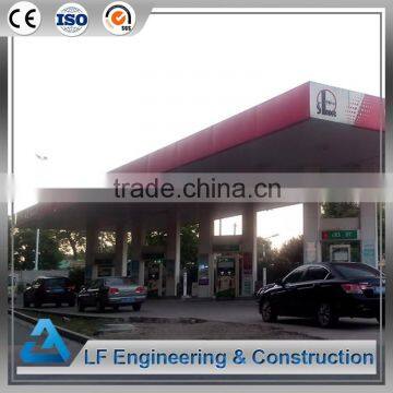 Free design prefabricated steel building structures gas station