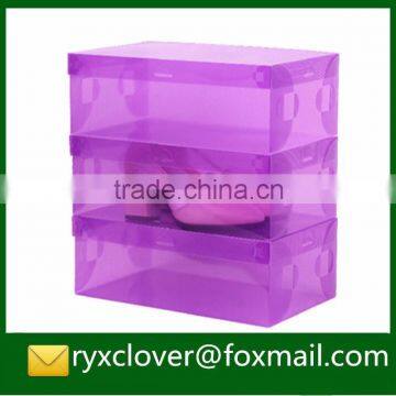 2016 factory supplies clear colorful pp shoe box