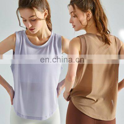 Quick Dry Lightweight Breathable Sleeveless Mesh Workout Blouse Shirt Fitness Gym Casual Sports Wear Tank Top For Women