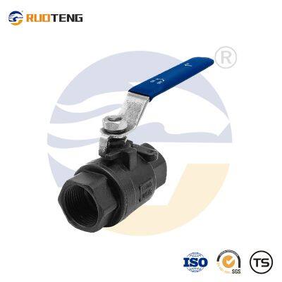 [RUOTENG]  1000WOG 2000WOG Full Bore Carbon Steel A216 WCB Internal Thread 2PC Ball Valve With Lock Handle