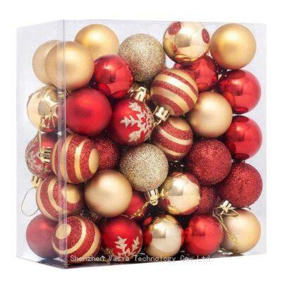 Multi-Size Christmas Balls: 3-15cm Electroplated & Painted Plastic Ornaments – 24-50pcs for Bulk Orders