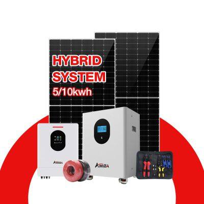 Kit de energía solar híbrida fuera de la red de 5 - 10KW para uso residencial con inversor de onda sinusoidal pura