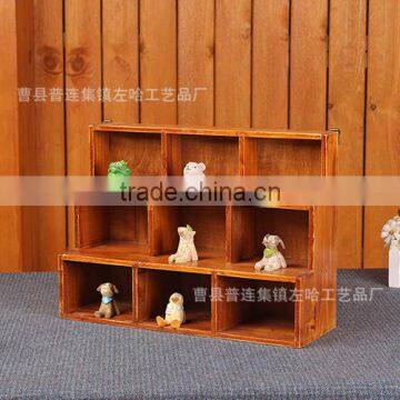 Antique Wood Gift Tray Box, Old Color Wood Tray, Home Storage Cheap 3 Tier Wood Tray photo-2