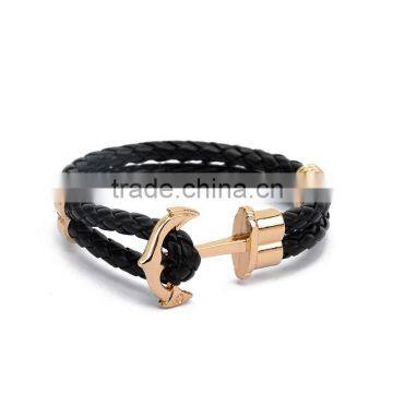 High Quality Fashion Jewelry Leather Bracelet Men Anchor Bracelets for Women Best Friend