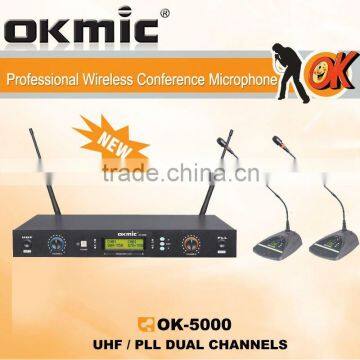 OK-5000 Dual Channels/UHF PLL 32/99 channels UHFmicrophone