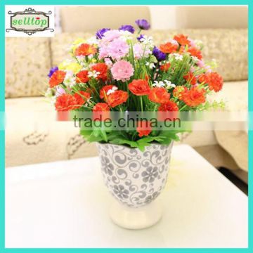 20cm 15 heads silk artificial carnations