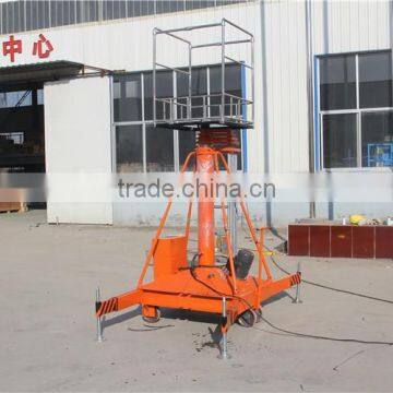 12m Hydraulic Man Lift for Glass Washing / Double Mast Aluminum Lift Platform