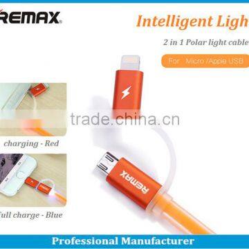 King kong series Remax 2 in 1 Light Speed Usb Cable data cable for iPhone5/6 Samsung galaxy