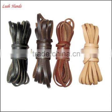 5mm Buff Flat Leather Cord for Shoelace photo-4