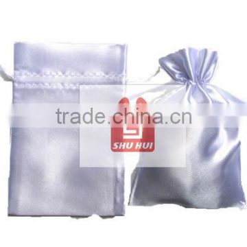 ShenZhen [SHU HUI] cheap red satin bag with white ribbon string for jewelry