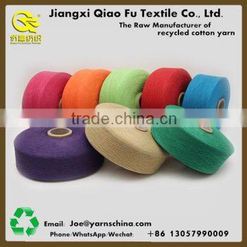 Customized Color Yarn Dyed Recycled Cotton Blended Yarn Ne6s/1