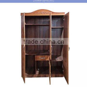 Pvc Armoire 3 Doors Dark Beech Color With Middle Ellipse Mirror photo-3