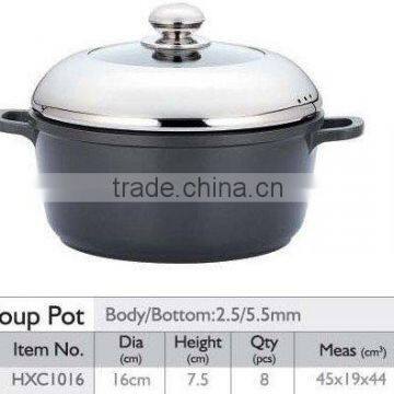 Die casting Aluminum lovely used non-stick soup pot